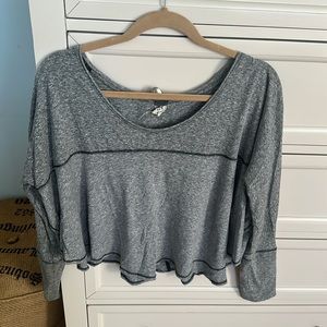 We The Free Charcoal Heathered Blouse